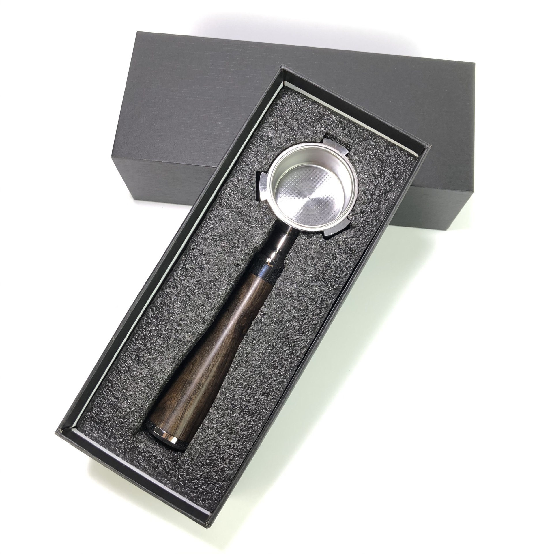 意式三冲煮配件无底耳手柄头咖啡机51mm德龙实木delonghi把手手柄