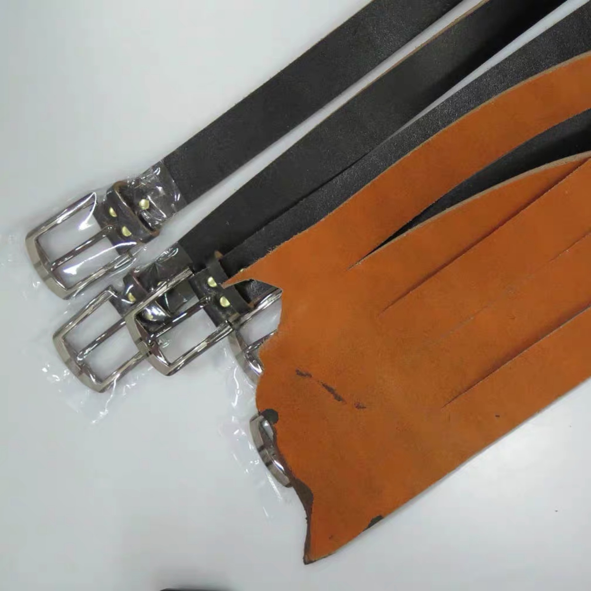 男士牛皮针扣腰带连体合金扣皮带老年人电工裤带-阿里巴巴