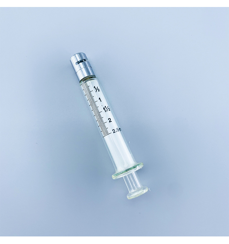 5ml蓝芯鲁尔锁紧金属头可换可脱卸非一次性玻璃注射器 针筒针管