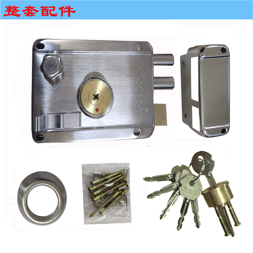 厂家直销 外装门锁 不锈钢十字铜头铜舌 防盗铁门木门专用锁
