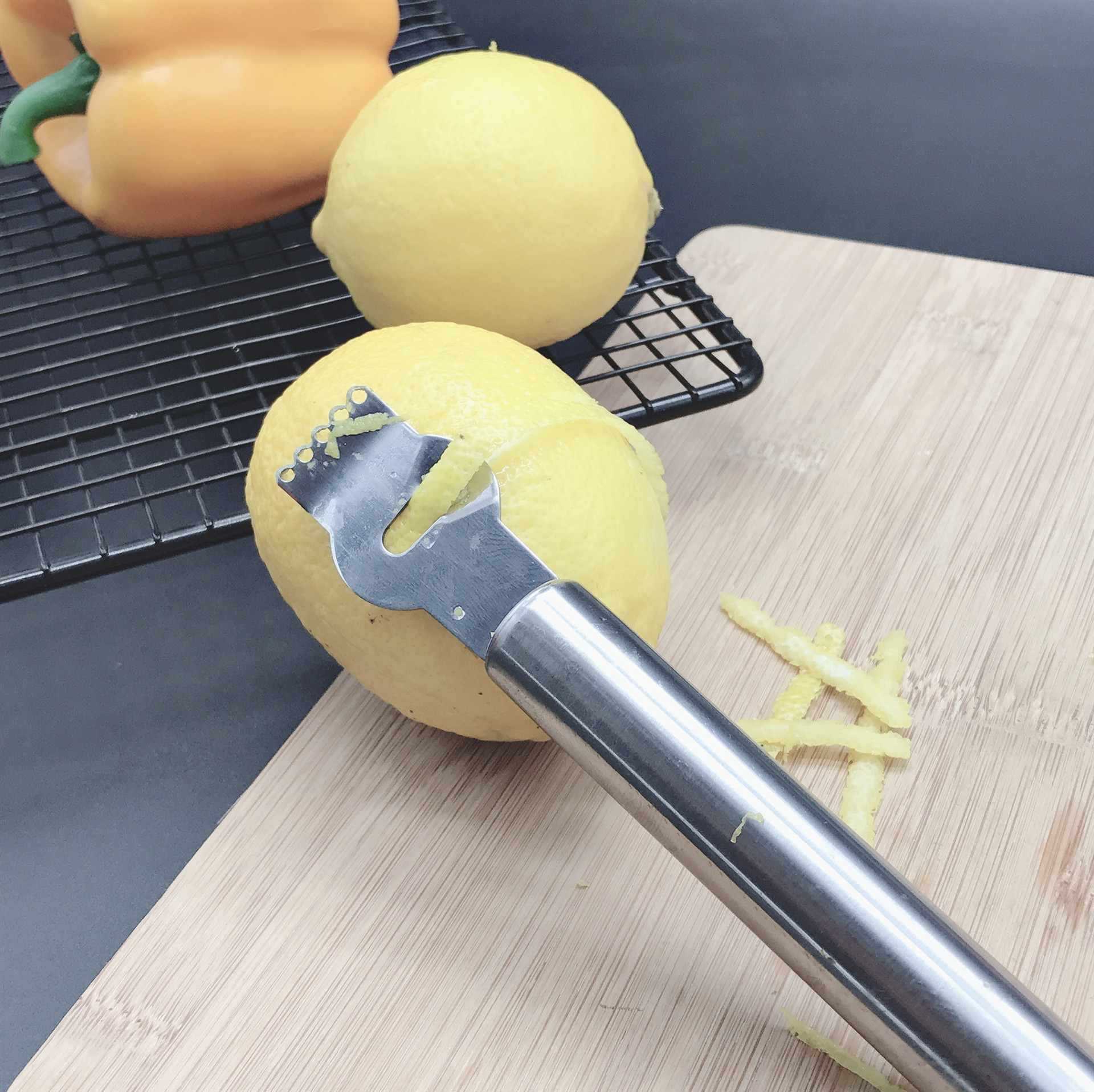 厨房小工具不锈钢柠檬刮刀剥橙器 柠檬柚子刮皮创细器 水果剥皮器