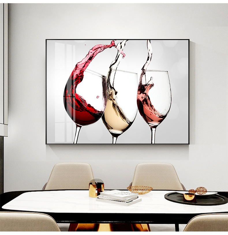 北欧轻奢餐厅客厅烤瓷画餐桌旁厨房挂画高档现代简约酒店饭店壁画