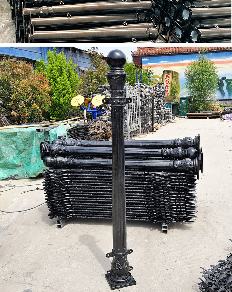 广东铸铁罗马柱 欧式柱子 铁艺护栏 广场阻车栏杆 河道景观护栏
