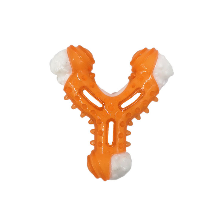 Factory Wholesale Pet TPR Plastic Coated Bone Toy Bite-Resistant Molar Training Dog Bite Toy Medium and Large Dog Toy