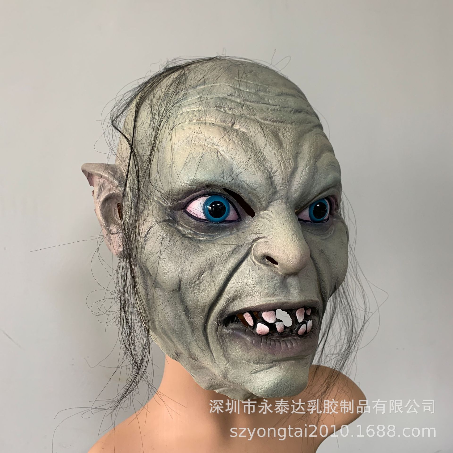 指环王魔戒咕噜姆面具 万圣节鬼节恐怖面具吓人僵尸头套影视道具