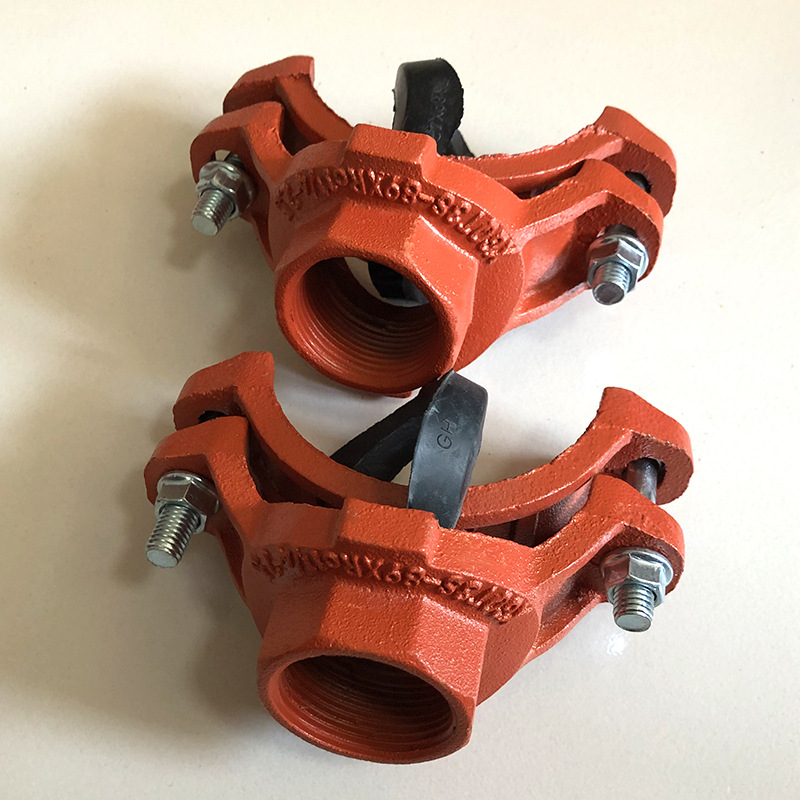 丝接机械三通 球墨铸铁消防沟槽管件 工厂直销螺纹式丝接机械三通