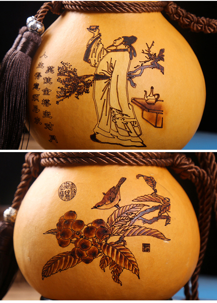 厂家直销天然开口大小酒葫芦装水装酒挂件酒壶便携随身家居摆件