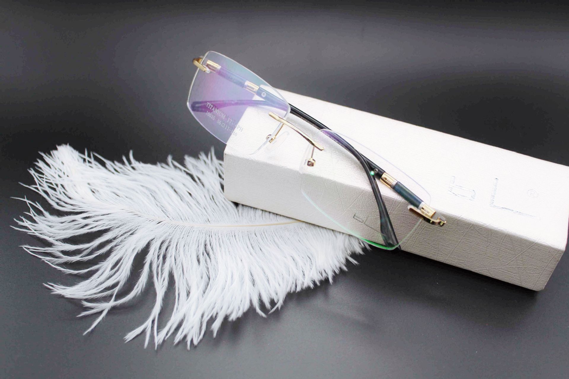 bl白领贵族钛合金半钛八孔男士商务无框眼镜架厂家直销10035