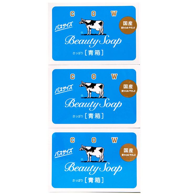 日本进口牛牌cow牛乳石碱香皂滋润清爽型3块装
