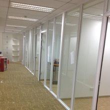 铝合金办公室隔断玻璃隔断墙铝合金高隔断双玻百叶高隔断成品