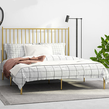 现代简约金色铁艺床 小户型公寓1.8米双人床酒店民宿创意金属床