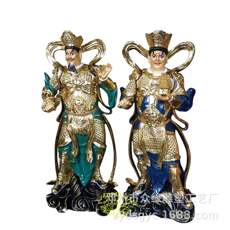 四大天王佛像 守法遵天神 四大金刚树脂雕像摆件 众缘塑像工艺厂