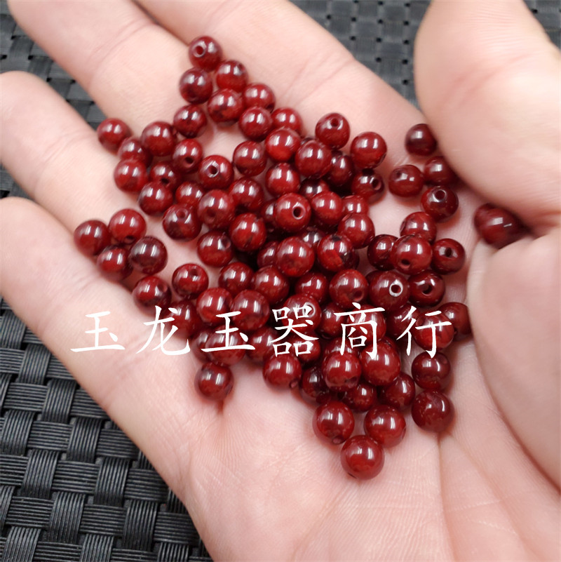 玉龙玉器饰品散珠人造蜜蜡圆珠散珠6毫米散珠手链项链编织珠子
