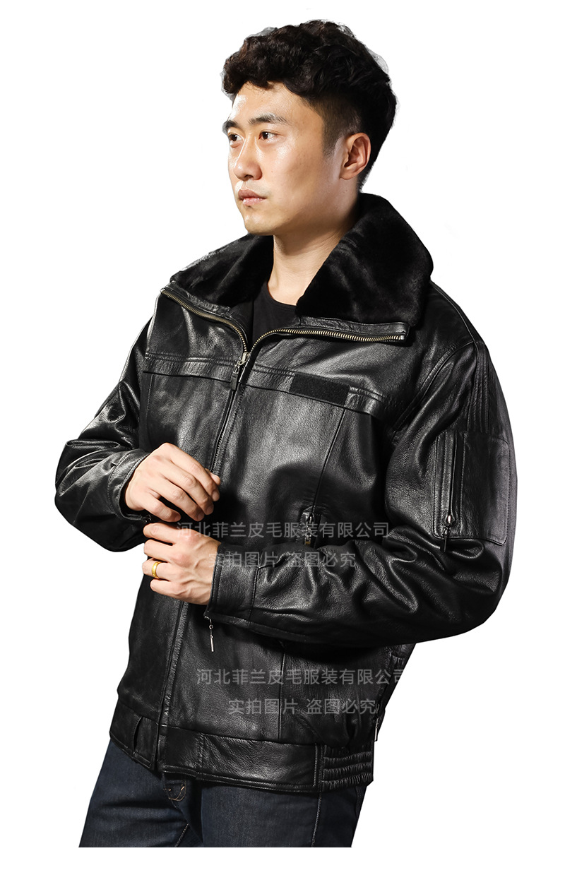 航空地勤皮衣冬季飞行员保暖棉服皮大衣夹克厂家直营承接加工定制