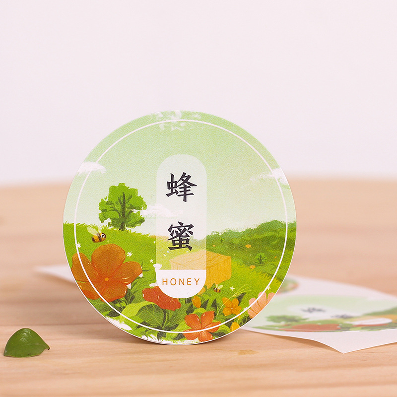 天然野生蜂蜜贴纸不干胶标签定制洋槐花荔枝百花蜜土蜂蜜瓶贴定做