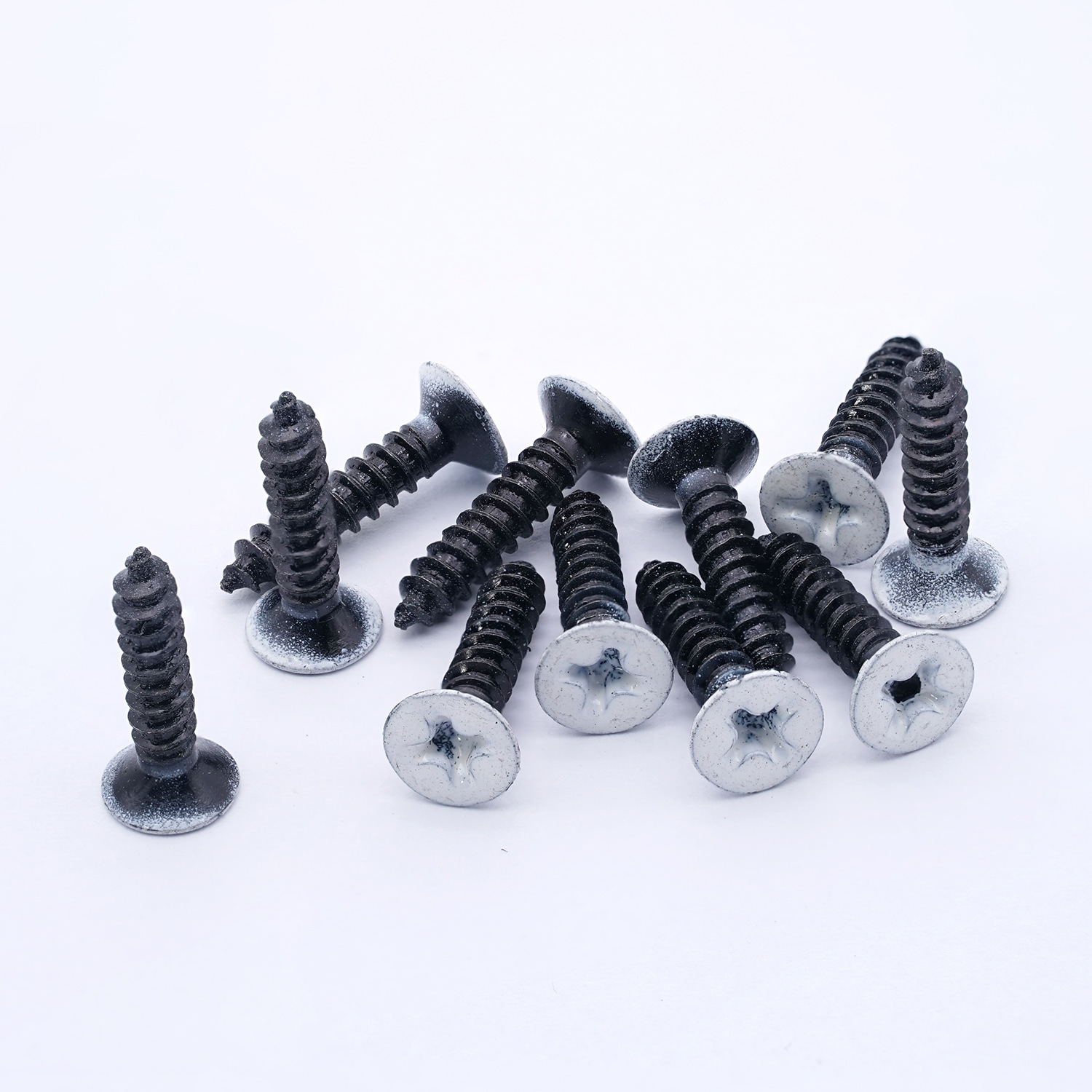 黑色沉头尖尾烤漆螺丝 电器装饰十字平头头部喷漆自攻螺丝钉定制