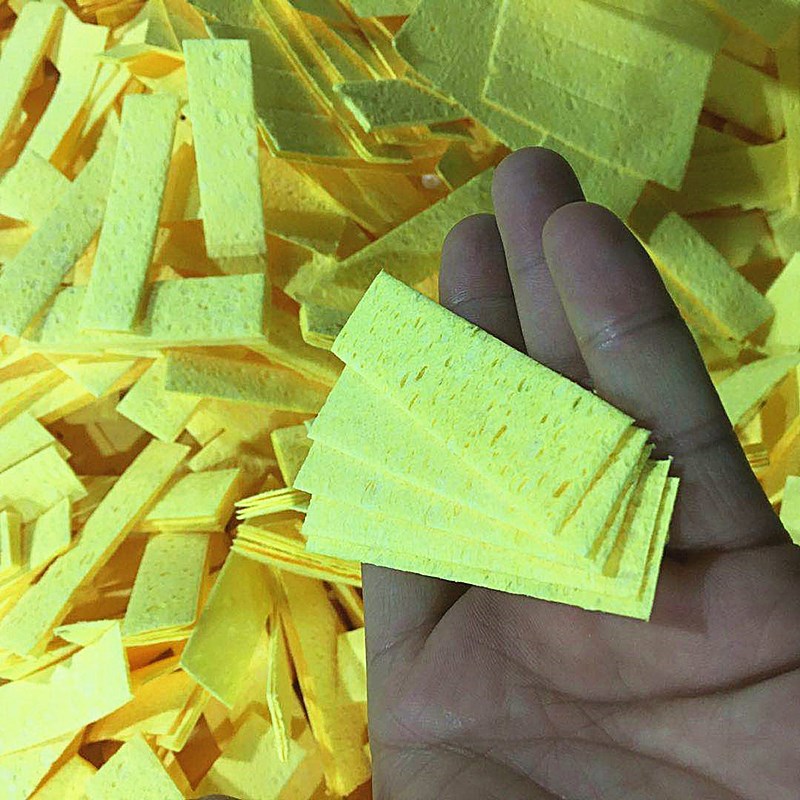 东莞捷昕定做锁水耐高温膨胀棉条 黄色吃水压缩海绵 填充可降解棉