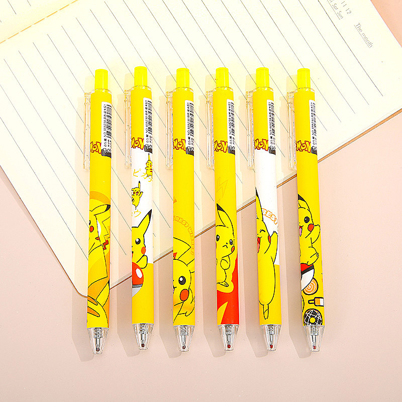 创意皮卡丘1按动中性笔 卡通子弹头黑色水笔批发学生文具