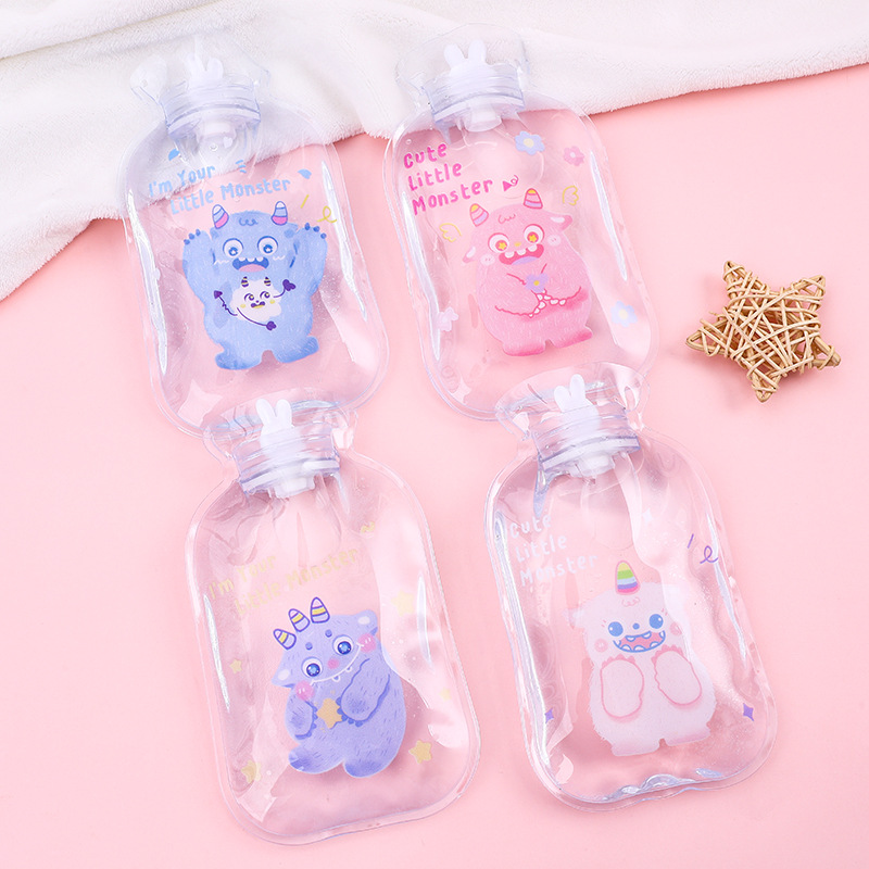 Cartoon Transparent Self-Hot Water Injection Bag Water Filling Irrigation Cute Student Hand Warmer Safe and Explosion Protective Factory Direct Sales