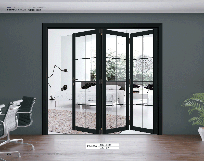 厨房折叠推拉门钛合金推拉门客厅隔断折叠推拉玻璃门批发