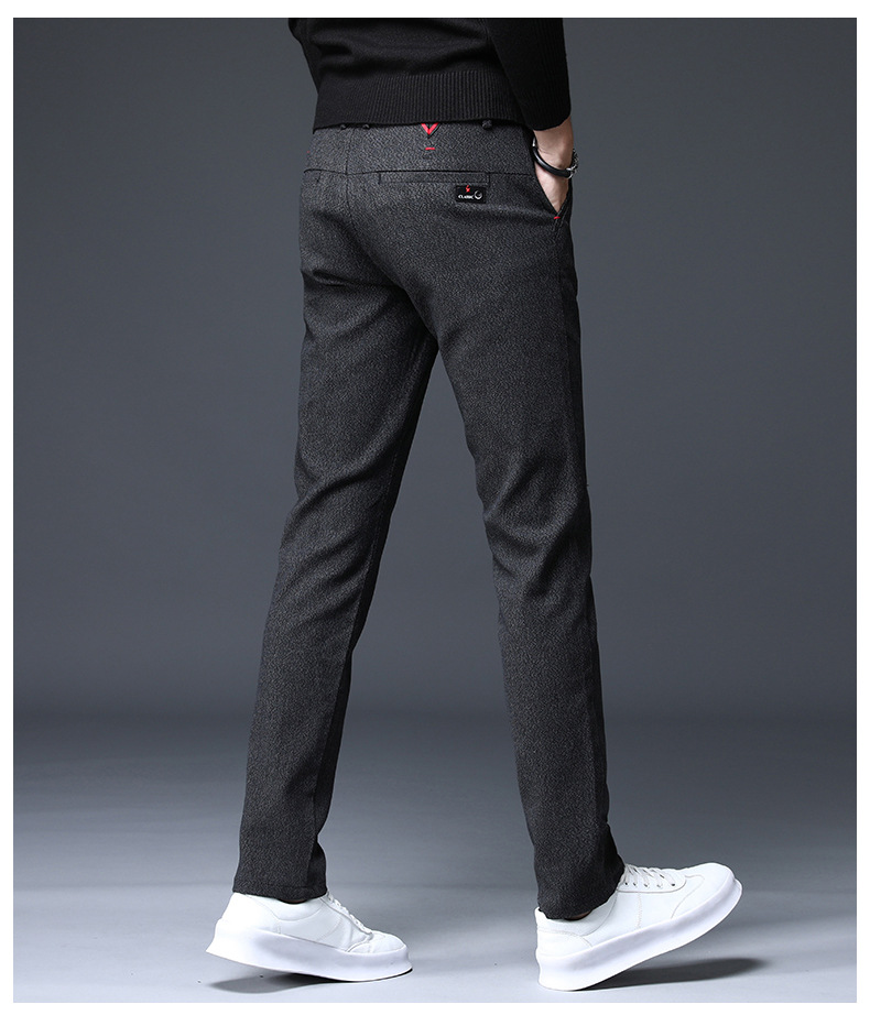 潮牌深色休闲裤男修身弹力2020春秋青少年韩版个性百搭超火男长裤