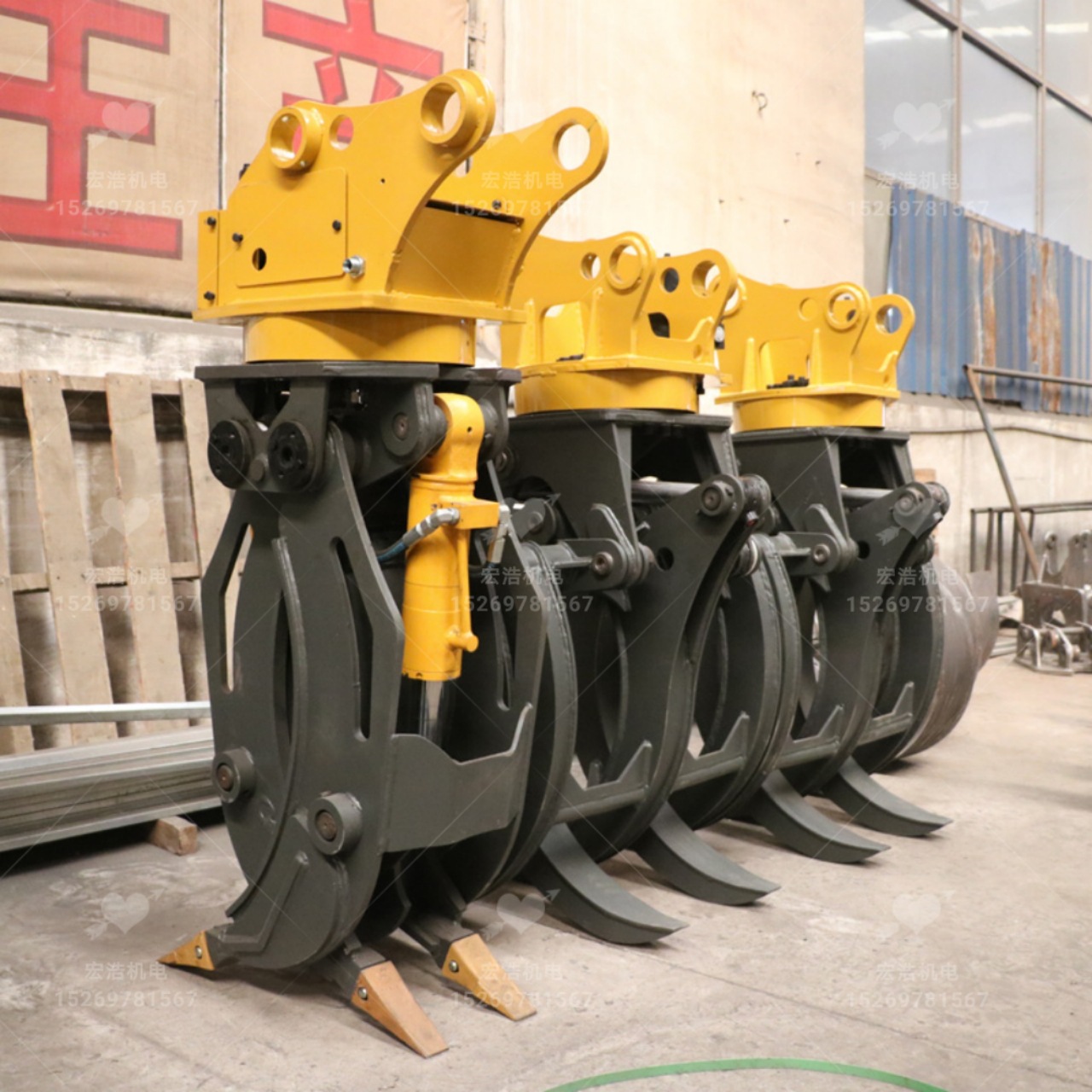 厂家直销挖机抓木器 360度旋转液压夹木器树夹子抓钳器抓钢器