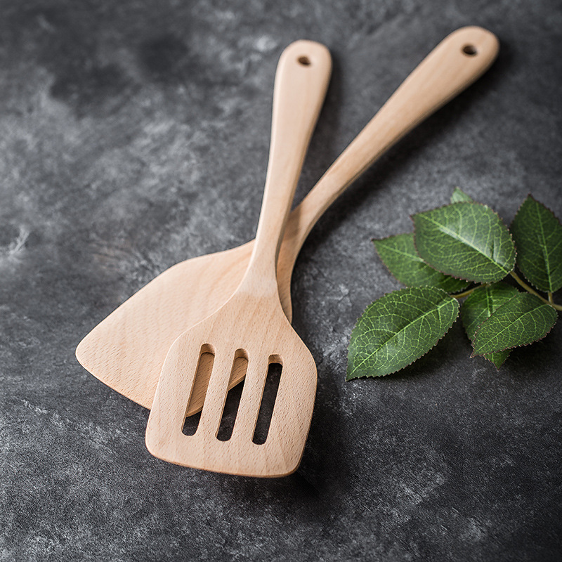 日式榉木锅铲 不粘锅铲子 厨房工具炒菜 家用木西餐刀,叉,勺烹