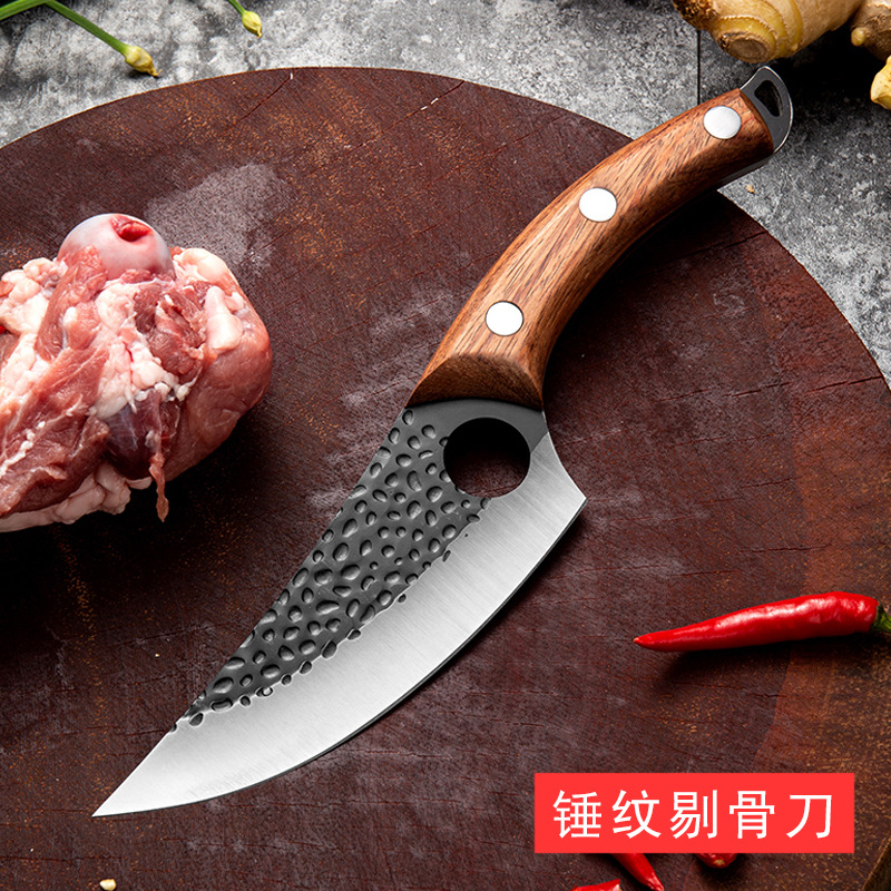 Small Machete Sever Knife Chef Knife Kitchen Knife Sliced Fish Killing Stainless Steel Boning Knife Forged Hammer Pattern