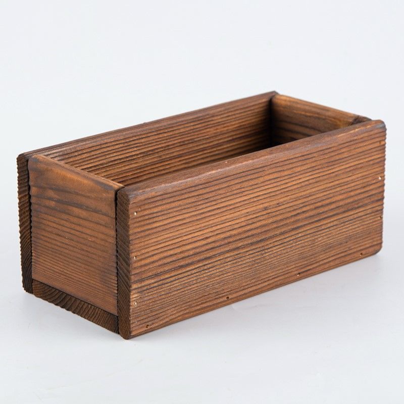 防 腐木多肉花盆种菜盆阳台植物长方形实木碳化木花盆种植花箱