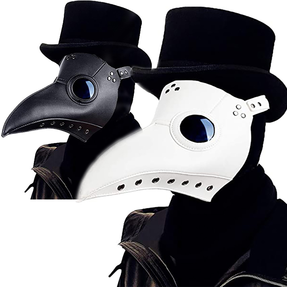 万圣节乌鸦瘟疫医生鸟嘴面具独立站热卖蒸汽黑死病鸟医生面具