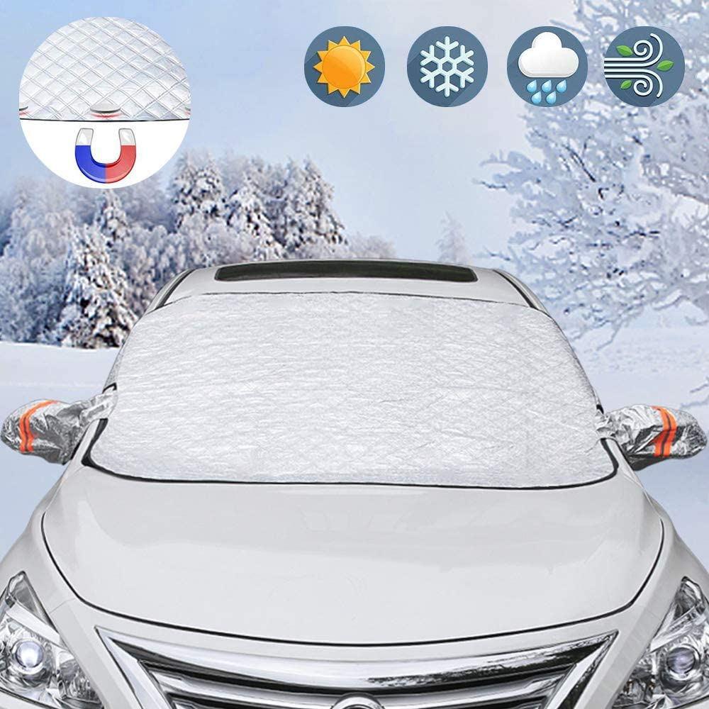 汽车前挡风玻璃防冻罩 铝膜遮雪挡反光条雪档 冬季车用防晒遮雪布