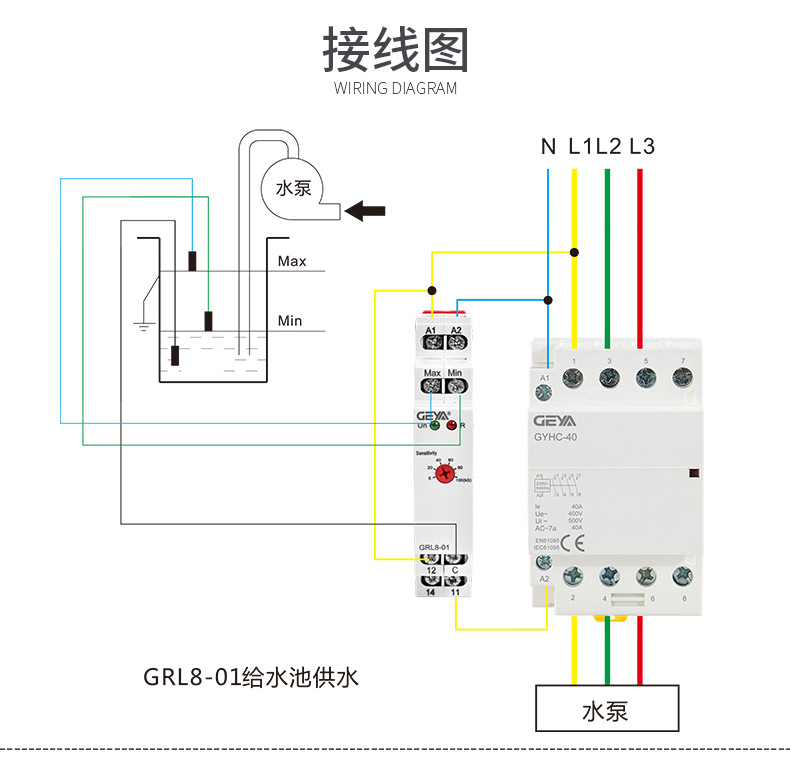 液位控制继电器grl8-01/02水池水塔水位监控控制器全自动