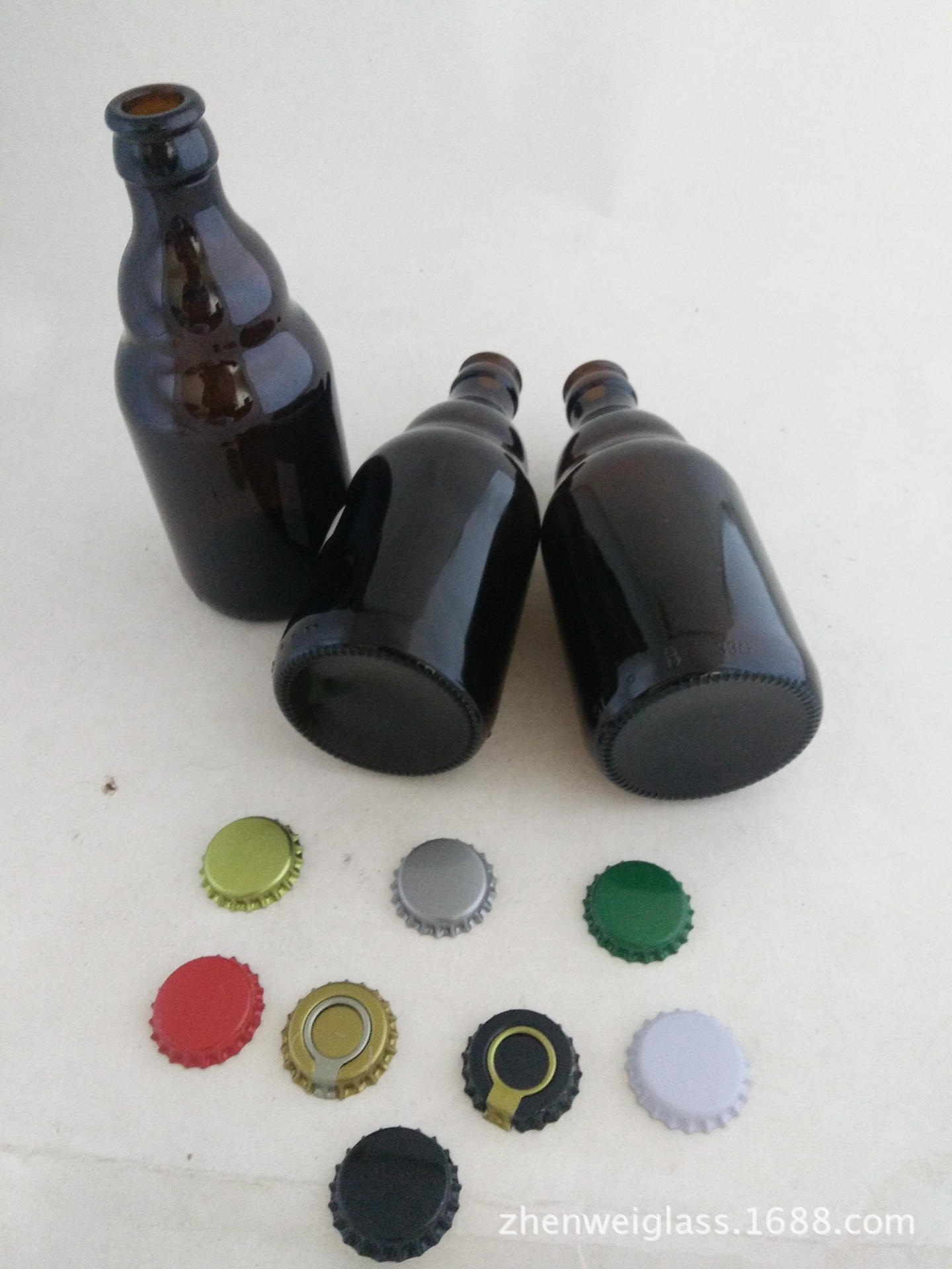 创意新款330毫升棕色玻璃小熊啤酒瓶空酒瓶奶茶啤酒外卖ins小酒瓶