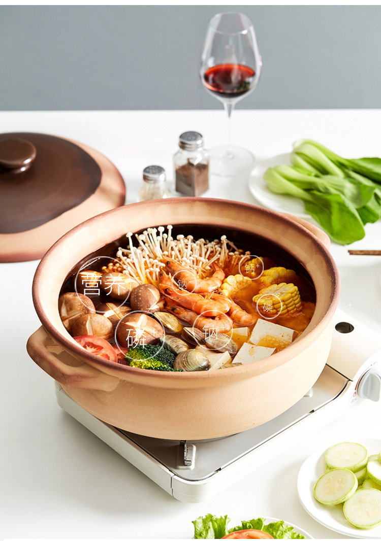 电磁炉专用砂锅家用汤煲炖锅陶瓷明火适用火锅煲汤商用熬粥汤锅大