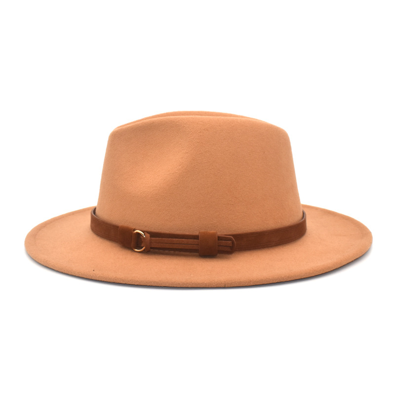 跨境新款软呢帽女帽子外贸春秋旅行帽男爵士帽毛呢礼帽