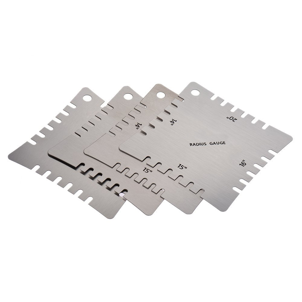 吉他指板弧度测量尺4pcs 吉他护理工具 带齿弧度尺 不绣钢吉他尺