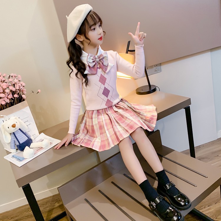 儿童jk制服女童学院风套装秋季11中大童12小学生10岁女孩秋装小孩