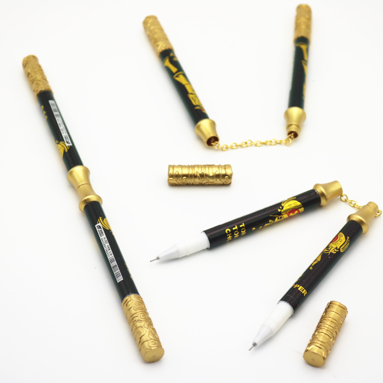 批发创意金箍棒双截棍伸缩笔减压多功能转转笔双头中性笔022