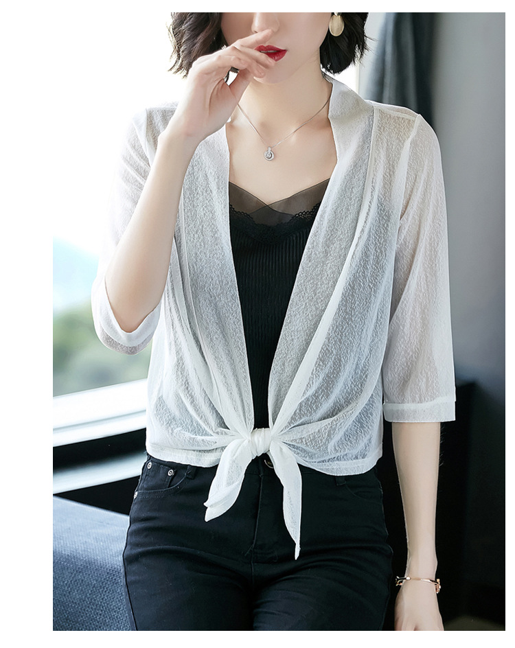 外搭小披肩女夏季短款网纱防晒空调开衫薄款外套时尚百搭坎肩外披