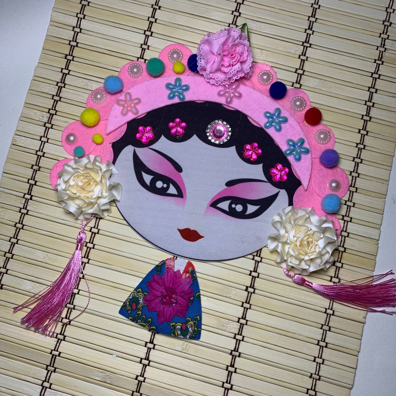 幼儿园中国风儿童diy手工制作材料包 戏曲京剧花旦材料包