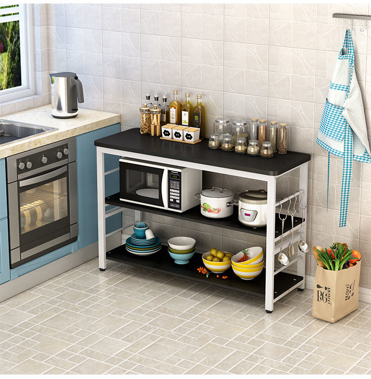 厨房置物架切菜桌家用收纳架落地多层架微波炉架储物操作台面定制