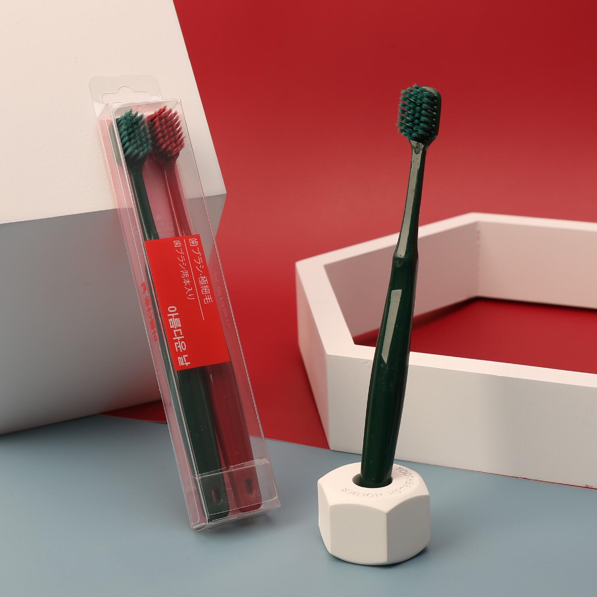 结婚婚礼情侣嫁妆2支装大红色洗漱软毛牙刷一对 婚庆软毛牙刷批发