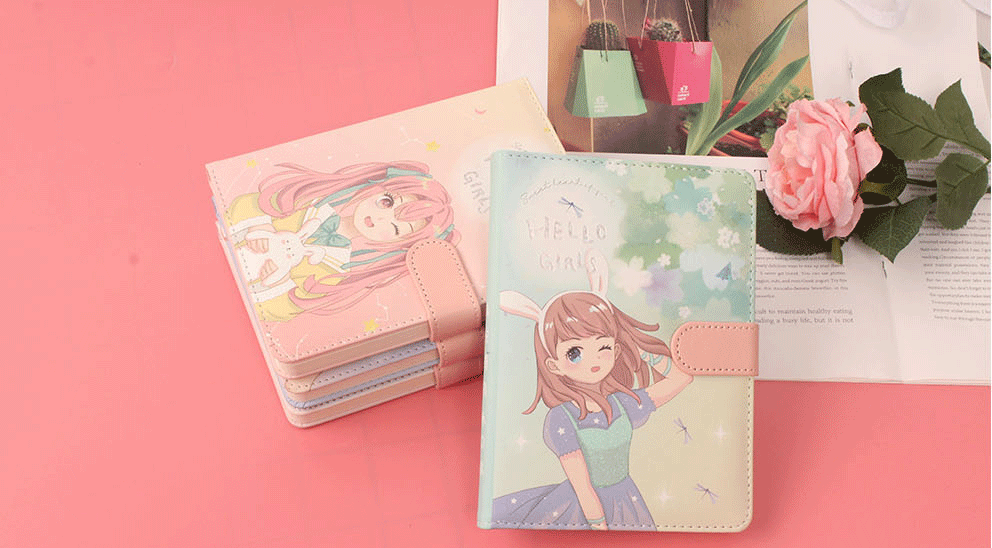 小清新ins韩国粉色少女心网红手帐本账本汽水女孩横线本学生日记