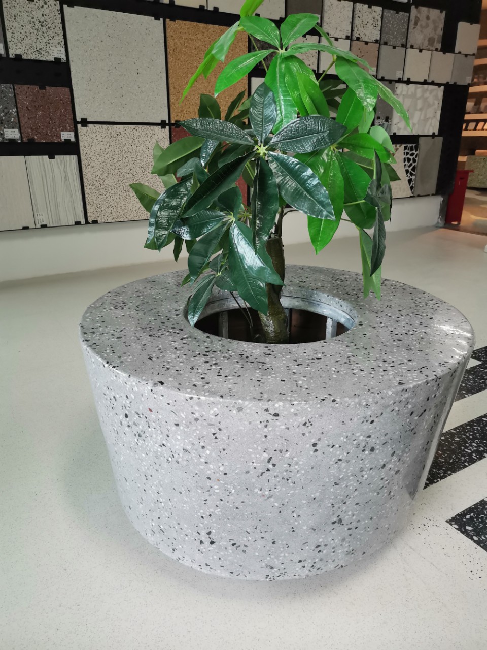 水磨石树池 园林景观 磨石花坛花池设计 施工定制