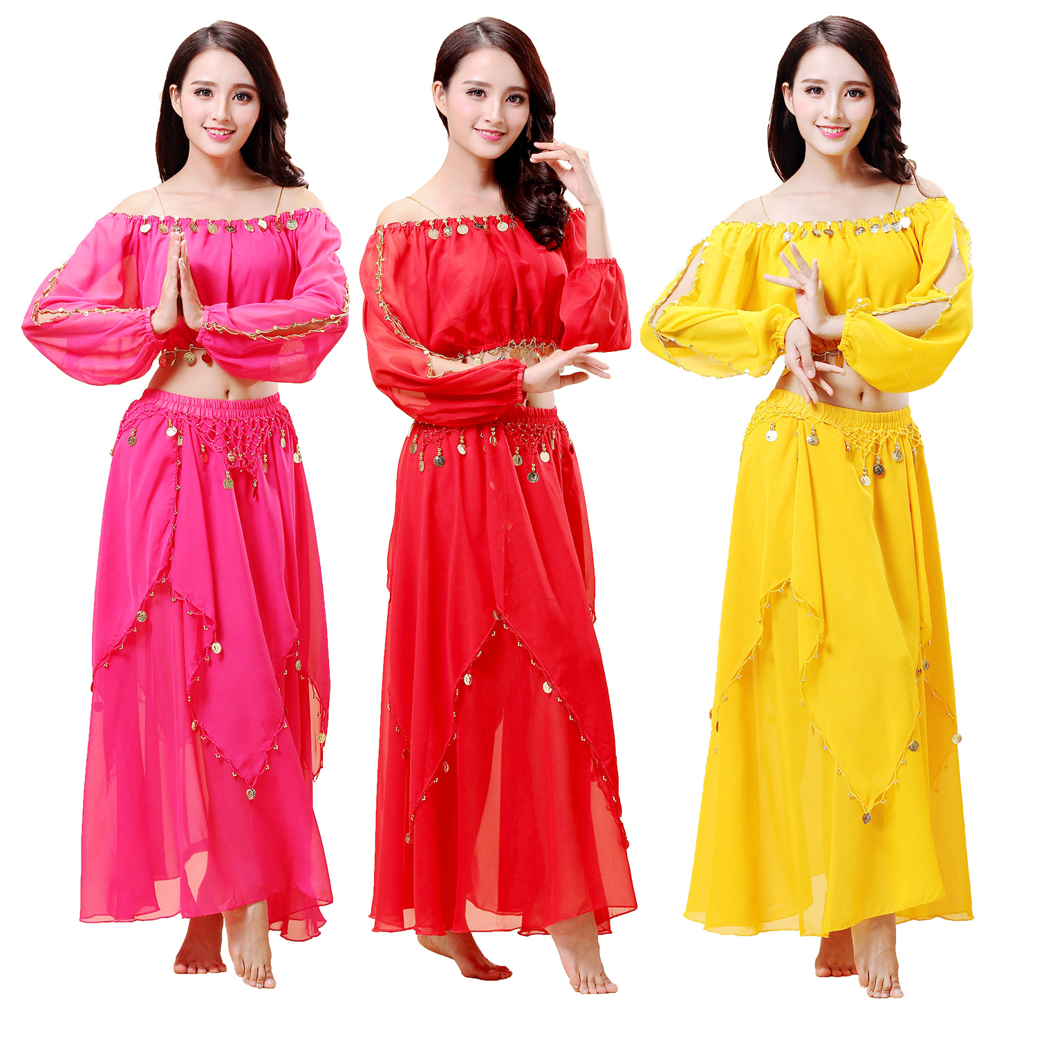 批发印度舞演出服肚皮舞服装套装裙新款练习舞蹈表演出服舞台服