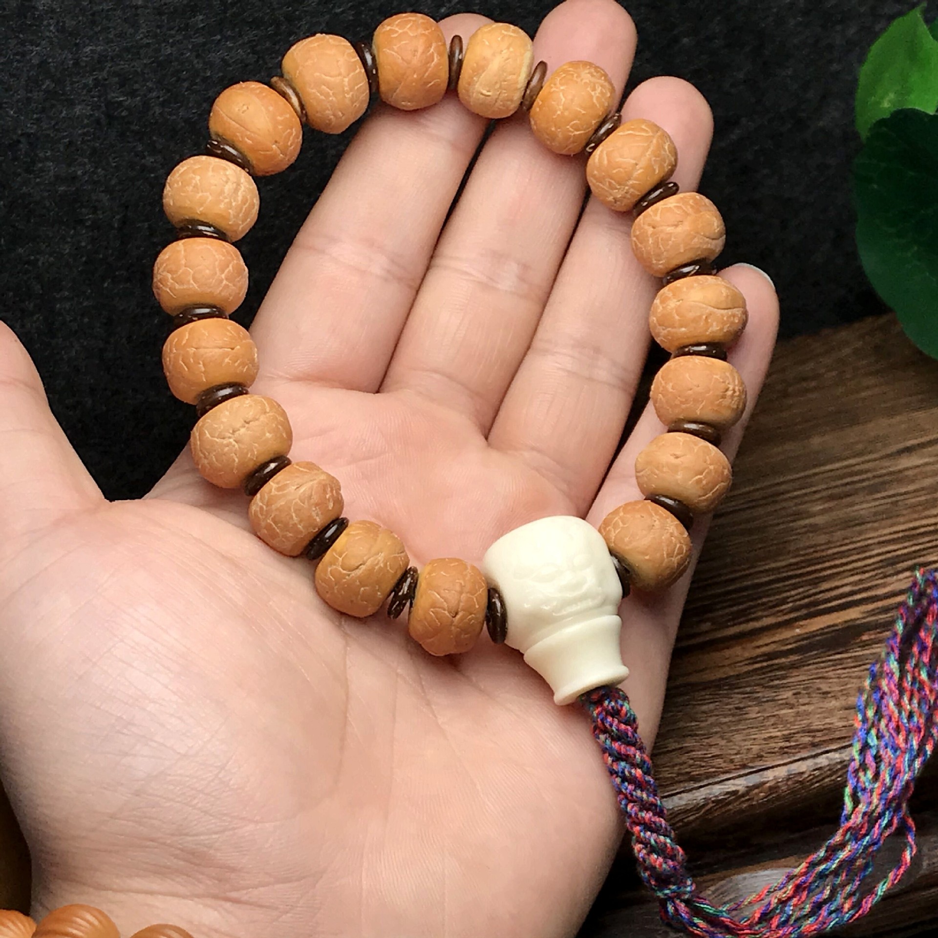 藏式尼泊尔大凤眼菩提子手串女红皮文玩佛珠手持盘玩龙眼男士手链