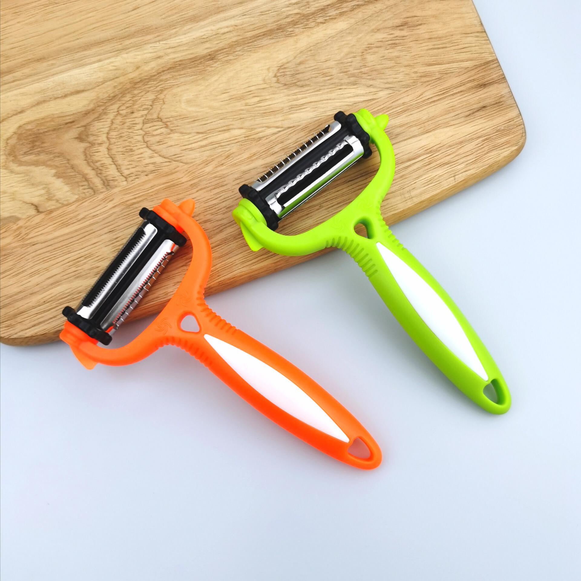 三合一削皮刀瓜刨厨房家用旋转剥皮去皮器刨丝器