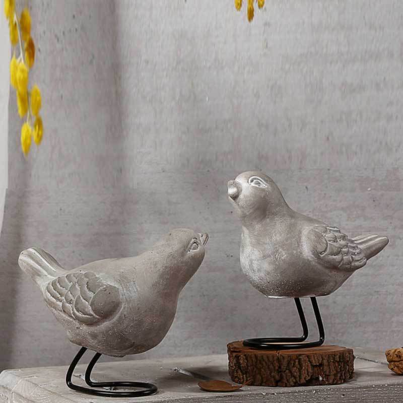 泥塑工艺品工业风小鸟摆件水泥家居户外花园园林北欧装饰摆饰