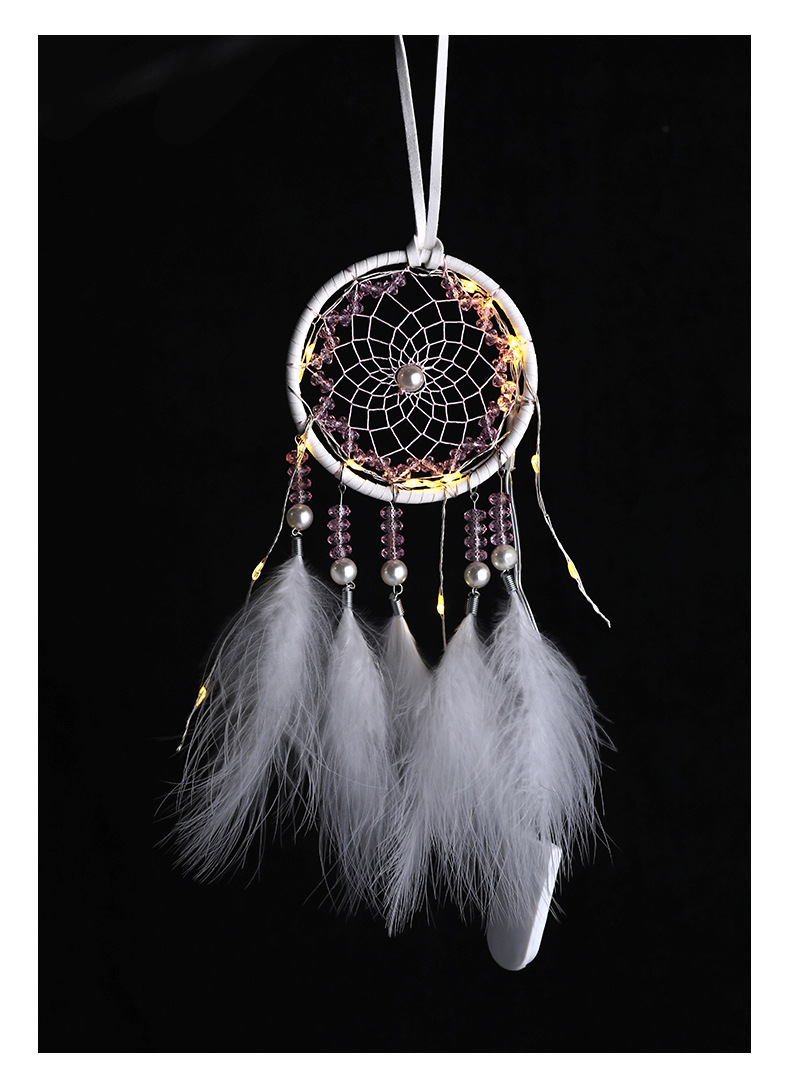 少女心小号捕梦网 车载挂件 风铃生日礼物羽毛挂饰房间卧室装饰品