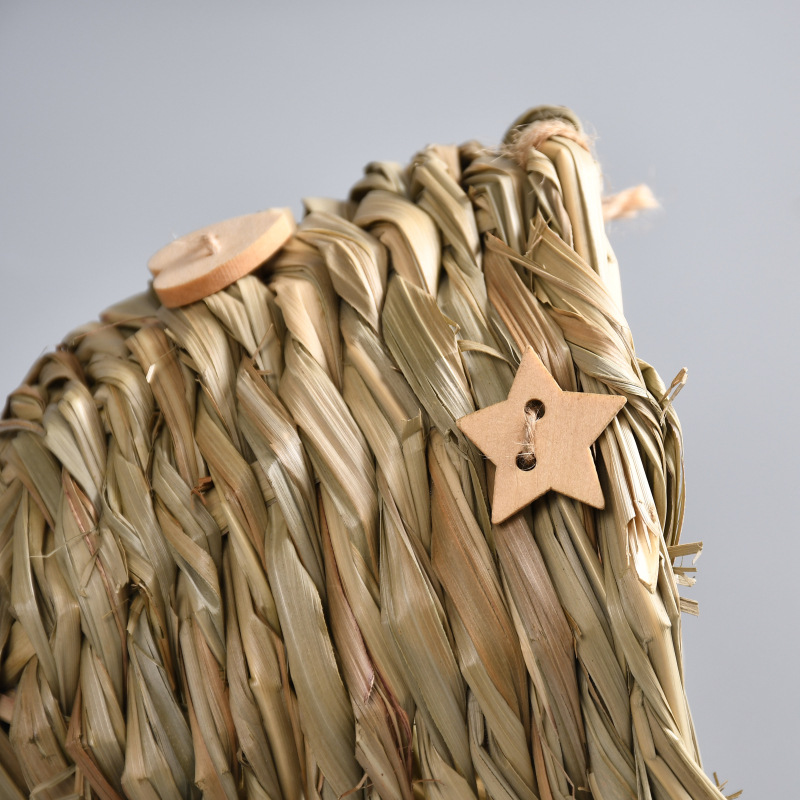 手工编织草屋草球二合一芦苇草仓鼠龙猫玩具睡床